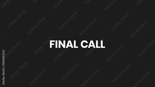 Final Call Minimal Particle Text Animation 4K Last Opportunity Message for Urgent Decisions
