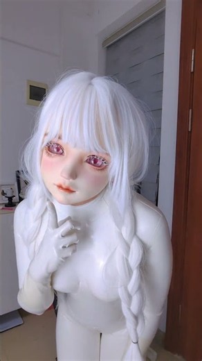 Meko Kigurumi white latex bodysuit