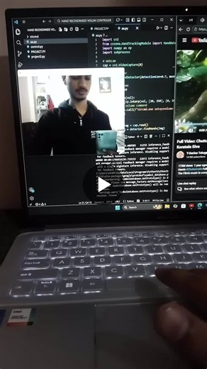 Successfully text of hand recognized volume control system in python. required libraries 1. cv2 2. cvzone.HandTrackingModule 3. inumpy 4. subprocess | Vivek Vaanshi