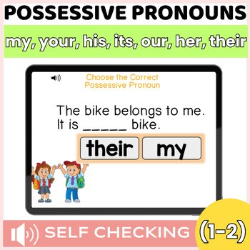 1st Grade Possessive Pronouns Grammar Practice Digital Boom Cards