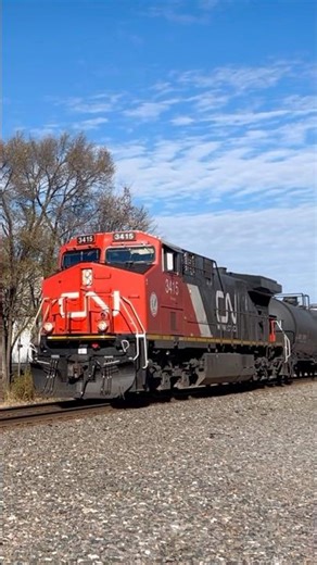 CN 3415 leads in Duplainville WI #railroad #railfan #railway #train #railways #railfanning