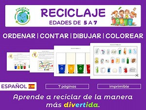 Recycling Worksheet – Spanish Eco-learning for Kids Ages 5-7 (digital Download) - Etsy Canada