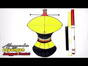 Cara Gambar Layangan Janggan Buntut Mini