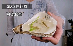 第一次画3D立体虾，费尽九牛饿虎之力终于完成，一定要看完（废弃的生蚝壳改造第一集）