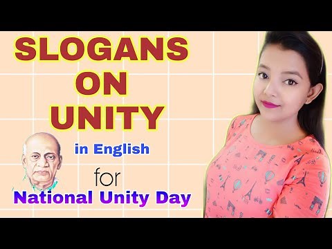 20 Slogans on UNITY in English | National Unity Day Slogans | Ironman | Learn With SUNANDA