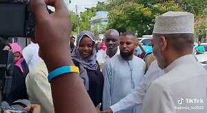 Azimio Leader Rt Hon. Raila Odinga is welcomed by Governor Abdulswamad Shariff Nassir and other leaders on his arrival at the Office of the Governor Mombasa County