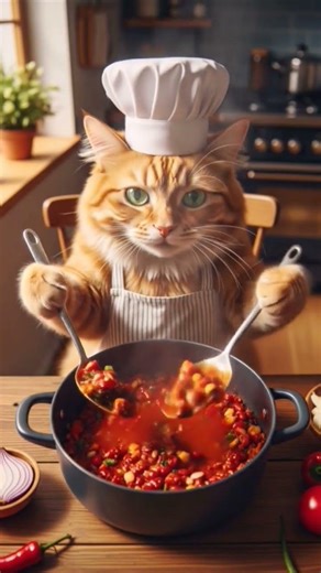 #smartcat The smart catis cook a spicy food#subscribemychannel