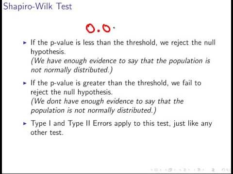 Shapiro-Wilk Test for Normality