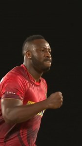 Russell Muscle 💪 Russell Dazzle 💥 Be it with the bat or the ball - Andre Russell never stops entertaining us ❤️🖤 📹 : 6ixtycricket #WeAreTKR | Trinbago Knight Riders