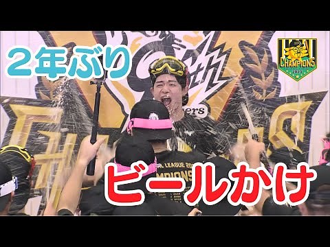 【ビールかけフルVer.】何度見ても気持ちいい！選手の笑顔がまぶしすぎる！（2025年9月7日） #サンテレビボックス席