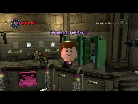 LEGO Harry Potter Years 1-4 - Hogwarts Overworld 100% Guide #10 - Great Hall & Boys Bathroom
