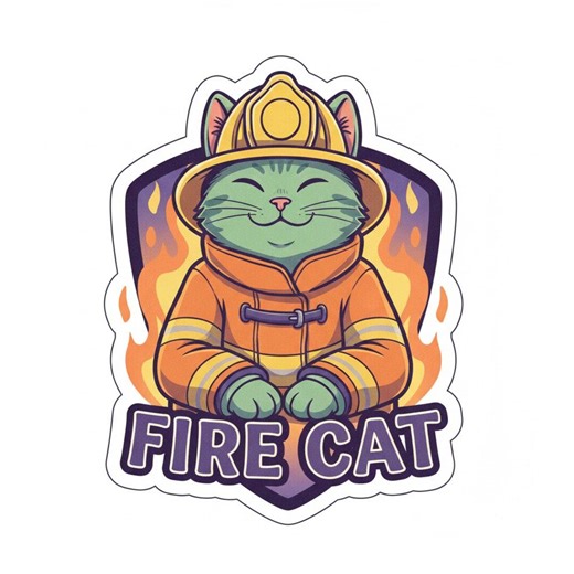 2x Cat as Firefighter Stickers, 2 Different Designs | Funny Cat | Car Stickers 9x9 Cm | Weatherproof | Cat Gift - Etsy