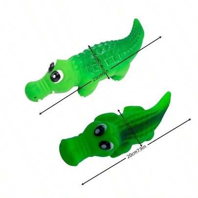 Giocattolo per cani a forma di alligatore con doppio squittio - Masticabile in lattice resistente per masticatori aggressivi, giocattoli per cuccioli per la pulizia dei denti con suono di morso, design divertente a forma di animale | SHEIN