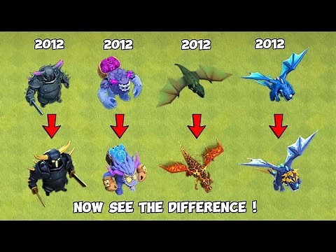 Upgrading All Troops from Level 1 to MAX And All Details Hitpoints And Damage in Clash of Clans