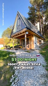 Would you stay in this tiny house cabin in the mountains of Slovakia? 🇸🇰 This is "Ivan's Cabin"—a 350-sqft chalet-style cabin in the mountains of central Slovakia that I found on Airbnb! One of my favorite stays to date! On the ground level, this tiny house features a small, but very functional kitchen with a dishwasher; a living & dining space; a small bathroom with a shower; & a beautiful outdoor living setup! On the second floor, this tiny home features a second living space, a loft bedroom