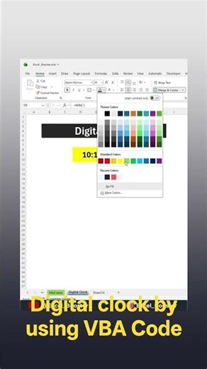 Digital Clock By Using V B A code #viralvideo #computereducation #excel #viralvideo #viral