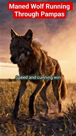 Maned Wolf Running Through Pampas #wildlife