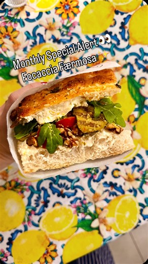 La Posata on Instagram: "Italian tradition meets Danish evolution 🇮🇹🤝🇩🇰 New Monthly Special Alert 🥪 A collab with our Copenhagen friends @faerm_cph 💖 Focaccia Færmosa: 🧀 FÆRM Original cream cheese 🥜 Roasted organic walnuts 🥒 Grilled zucchini 🍅 Pomodoro 🍋 Lemon Zest @faerm_cph cream cheese, is locally produced in Islands Brygge and high-protein fermentation at its best! 🇩🇰✨Imagine this into a focaccia, mamma mia! 👀 And you won’t believe it’s 100% plant-based 🤫🌱 Proudly supporting