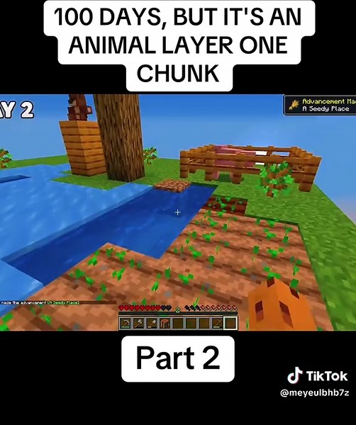 100 DAYS, BUT IT'S AN ANIMAL LAYER ONE CHUNK#explorepage #minecraftbuilding #viral #youtube #minecaraft