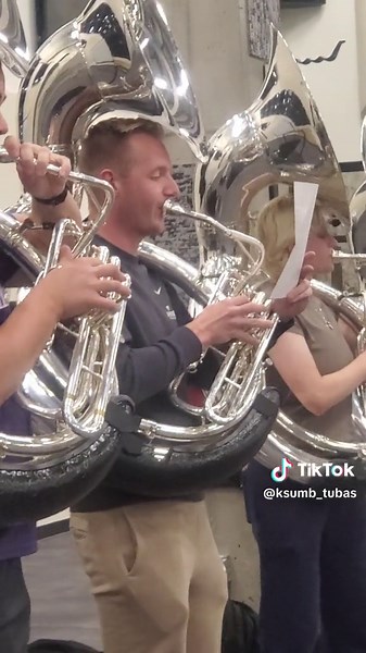 Tonight's special guest for Tuba 3 was Graduate Assistant, Ben!!! (we still won't tell him what SKLZT means) #kstatetubas #kstateband #ksumb #kstate #kansasstateuniversity #marchingband