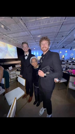 Last Saturday before my induction into the NATAS Lone Star EMMY Gold Circle, University of North Texas students, Cameron Shields and Dirk DeMassio were Mummy’s escorts. They were Fantastic and she was Thrilled🌕💛💛💛 | Clarice Tinsley