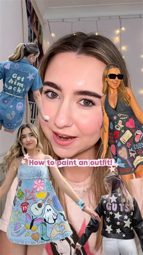 How to paint your next outfit!!! 🦋🪩🎨💕 #fangirl #diy #concertoutfit