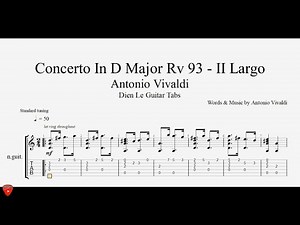 Antonio Vivaldi - Concerto In D Major Rv 93 - II Largo - Guitar Tabs