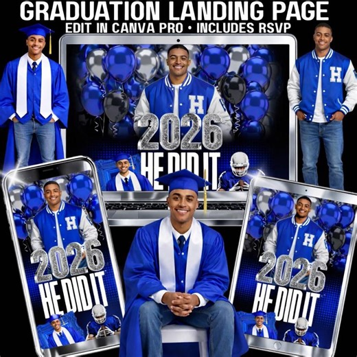 Graduation Invitation Website With RSVP Tracking: Editable Canva Template (digital Download) - Etsy