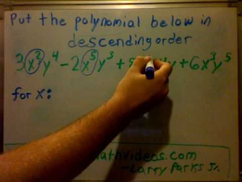 How to put a polynomial in descending order