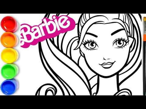 How to draw and Color BARBIE EASY