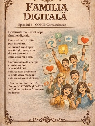 „În acest episod vorbim despre COPIII familiei digitale, adică oamenii noi care intră în ecosistemul ZoreonX. Explic cum ar trebui protejați, educați și ghidați, ca să nu cadă în capcanele promisiunilor rapide și să poată construi pe termen lung.” ​ #AI #educatiefinanciara #cryptocurrency #zoreonx #depin