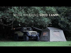 SOLO Camping in the RAIN FOREST - Relaxing in a Cozy Tent by the Creek (ASMR sounds)