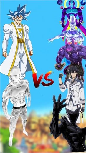 Saitama Goku Vs Anos Garou, Beerus, Whis, Zeno