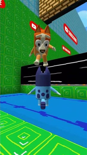 Bluey And Bingo 🫂 PLAY A DUO MINECRAFT RUN TOGETHER! Part:42 😃💙🤡 #shorts #minecraft #roblox #bluey