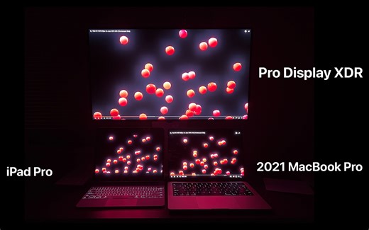2021款MacBook Pro mini-LED显示屏光晕漏光测试｜对比Pro Display XDR和iPad Pro