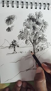 Simple tree drawing #treedrawing #tree #charcholdrawing | Arun Bharti