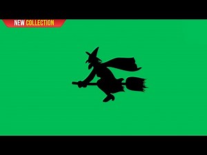 Green Screen Cartoon Witch Flying | Halloween | 4K | Global Kreators