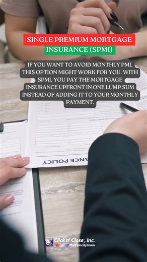  All You Need to Know About Single Premium Mortgage Insurance SPMI lets you pay mortgage insurance once upfront so you can enjoy a lower monthly payment and skip monthly PMI altogether. Simple, clean, and helpful for long-term affordability. | David Vu Nguyen | Facebook