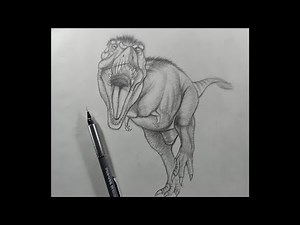 Cómo Dibujar un Tiranosaurio Rex a Lápiz Paso a Paso - Dinosaurio