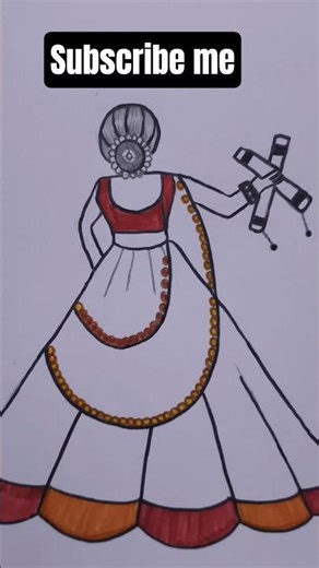 Easy Rajasthani Doll Drawing 🎨 Art Shorts#youtubeshorts #shortsfeed #trendingshorts #viralshort