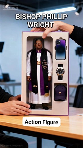 It been awhile since we've posted but we are still here representing the legacy of Bishop Phillip Wright. Bishop Wright Pentecost Action Figure. AI Generated. #fyp #bishopphillipwright #viral #actionfigures #trending | Bishop Phillip Wright Legacy