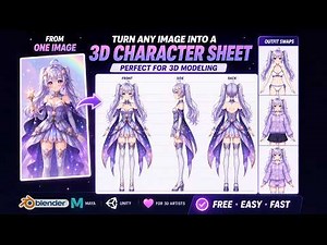FREE Turn Any Image Into a 3D Character Sheet No PC Needed