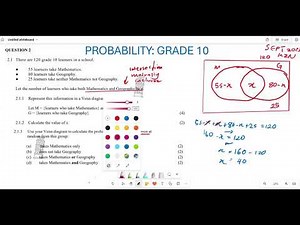 PROBABILITY GRADE 10| PAST EXAM QUESTION| SEPT 2023