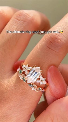 MollyJewelryUS on Instagram: "The ultimate ring stack? Check! ✅ #mjuvibes #moissanitering #weddingringset #ringstackgoals #foreverpromise"
