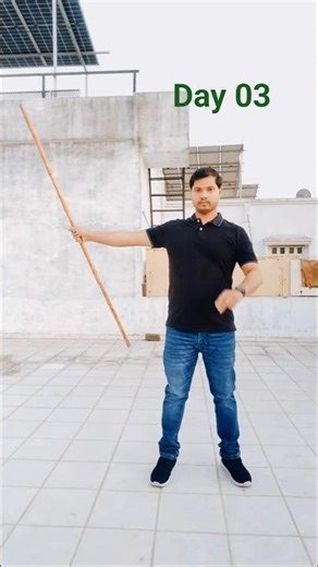 🔥 Bo Staff Day 03/30|Bo Staff Behind the Back Spin with 360° Front Rotation| lathi sikhe #shorts