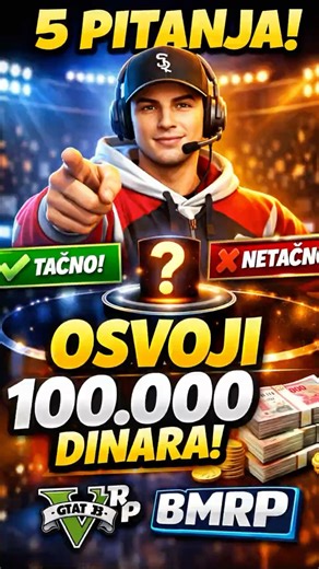 KO ZNA – OSVAJA 100.000 RSD 💸 | GTA 5 RP KVIZ