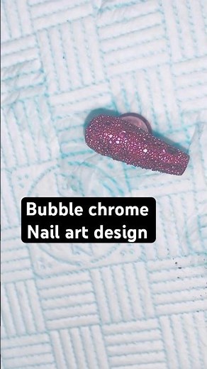 Bubble nail art design using soapy bubbles and chrome powder #nailart #nails #naildesign #gelnails