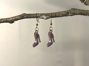 Purple High Heels With Gold Dots - Etsy