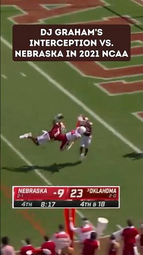 INSANE One-Handed Interception by DJ Graham vs Nebraska NCAA Football