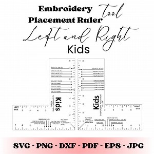 Kids Embroidery Placement Ruler Set | Left & Right Side Logo Placement Guide | T-shirt Alignment Tool SVG, Logo Placement Template - Etsy